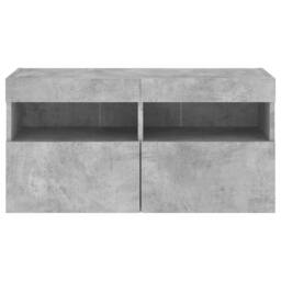 Berkfield Home TV Wall Cabinet with LED Lights Concrete Grey 80x30x40 cm - Size: 80 x 30 x 40 cm - thumbnail 9