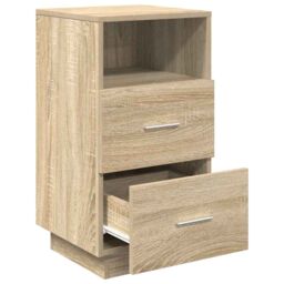 Berkfield Home Bedside Cabinets 2 pcs with 2 Drawers Sonoma Oak 36x36x68 cm in Brown - Size: 36 x 36 x 68 cm - thumbnail 5