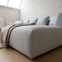 Abakus Direct Tokyo Large Corner Sofa Brushed Tweed Fabric with Deep Seats in Light Grey - thumbnail 5