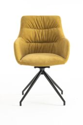 Set of 4 Eva Modern Velvet Dining Chair Swivel Padded Seat w Arms - thumbnail 4