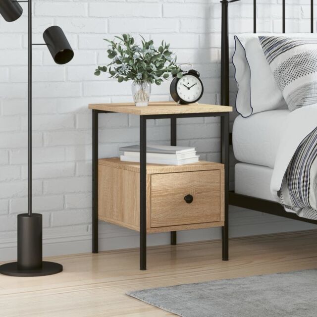 Berkfield Home Bedside Cabinet Sonoma Oak 34x36x50 cm Engineered Wood in Brown - Size: 34 x 36 x 50 cm - image 1
