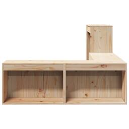 Berkfield Home Bedside Cabinet with Desk 232x122x75 cm Solid Wood Pine in Light Tan - Size: 232 x 122 x 75 cm - thumbnail 5