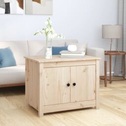 Berkfield Home Coffee Table 71x49x55 cm Solid Wood Pine in Brown - Size: 71 x 49 x 55 cm - thumbnail 1