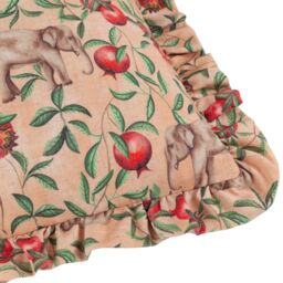 Wylder Tropics Okara Elephant Printed Ruffle Cushion in Peach - Size: 50 cm x 50 cm - thumbnail 4
