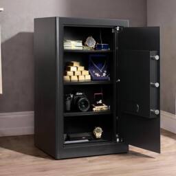 Levede 85L Safe Fireproof Security Box Home Office Cash Lock Deposit Password in Black - thumbnail 2