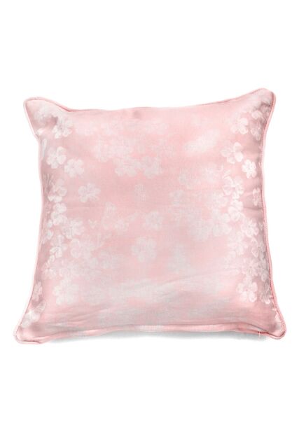 Dreams & Drapes 'Blossom' Premium Woven Jacquard Floral Filled Square Cushion in Light Pink - Size: 43 cm x 43 cm - image 1
