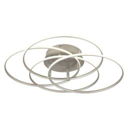 Netlighting Kombos 51.5cm Semi Flush Ceiling Light Nickel Matt 4x LED 4000K in Grey
