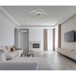 Netlighting Kombos 51.5cm Semi Flush Ceiling Light Nickel Matt 4x LED 4000K in Grey - thumbnail 5