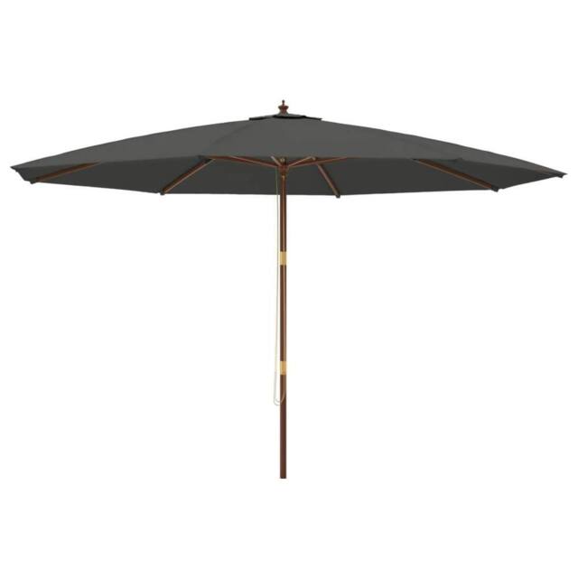 Berkfield Home Garden Parasol with Wooden Pole Anthracite 400x273 cm in Dark Grey - image 1