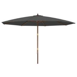 Berkfield Home Garden Parasol with Wooden Pole Anthracite 400x273 cm in Dark Grey