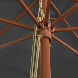 Berkfield Home Garden Parasol with Wooden Pole Anthracite 400x273 cm in Dark Grey - thumbnail 6