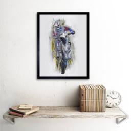 "Artery8 Dirt Bike Motocross Sport Graphic Home Decor 12x16"" Framed Art Print - Size: W12"" x H16""" - thumbnail 2