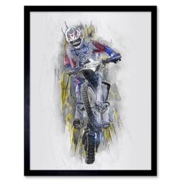 "Artery8 Dirt Bike Motocross Sport Graphic Home Decor 12x16"" Framed Art Print - Size: W12"" x H16""" - thumbnail 1