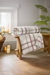 The Lyndon Company Hounds Check Throw Burgundy - 140 x 180cm Soft Blanket - Deyongs 1846 - Size: 140 cm x 180 cm - thumbnail 1