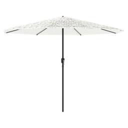 Berkfield Home Garden Parasol with Steel Pole White 388x388x248 cm - Size: 388 x 388 x 248 cm - thumbnail 1