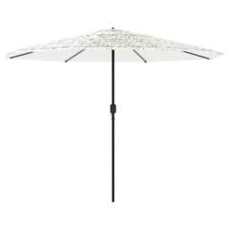 Berkfield Home Garden Parasol with Steel Pole White 388x388x248 cm - Size: 388 x 388 x 248 cm - thumbnail 5