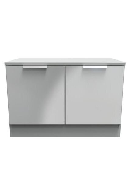 Ready Assembled 2 U Dover Compact 2 Door TV & Media Unit (Ready Assembled) in Dark Grey - image 1