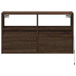 Berkfield Home TV Wall Cabinet with LED Lights Brown Oak 80x31x45 cm - Size: 80 x 31 x 45 cm - thumbnail 6