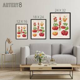 "Artery8 Tomatoes or Love Apples Ernst Benary Framed Canvas Wall Art Print in White - Size: W12"" x H16""" - thumbnail 4