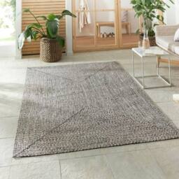THE RUGS Indoor Outdoor Trenzado Rug Polypropylene Bordered Plain Design in Cream - Size: 200 cm x 290 cm - thumbnail 5
