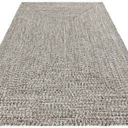 THE RUGS Indoor Outdoor Trenzado Rug Polypropylene Bordered Plain Design in Cream - Size: 200 cm x 290 cm - thumbnail 4
