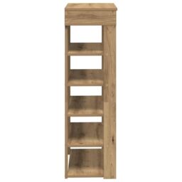 Berkfield Home Shoe Rack Artisan Oak 60x30x98 cm Engineered Wood in Brown - Size: 60 x 30 x 98 cm - thumbnail 5
