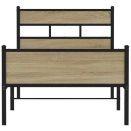 Berkfield Home Bed Frame Frame Sonoma Oak 75x190 cm Small Single Wood in Brown - thumbnail 4