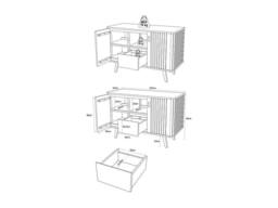 Vente-unique Freestanding Teak Bathroom Vanity Unit With Double Round Ceramic in Light Oak - thumbnail 8