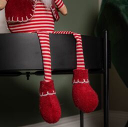 Samuel Alexander 50cm Red & White Stripe Sitting Christmas Gonk Decoration with Dangly Legs - thumbnail 6