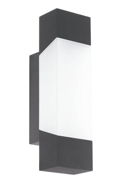 Eglo Gorzano Anthracite Metal & Plastic IP44 Integrated LED Outdoor Wall Light in Dark Grey - image 1