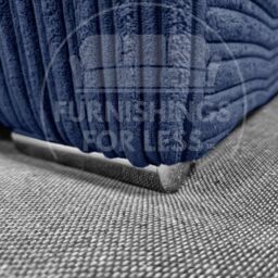 Furnishings For Less UK Delta Large Long Narrow 5 Seater Corner Sofa Right Hand Facing Jumbo Cord L Shape in Blue - thumbnail 3