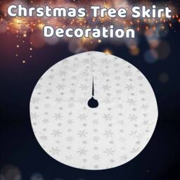 VFM e-Store Christmas Tree Skirt Decoration 110cm x 110cm Silver X 1 - Size: 110 cm x 110 cm - thumbnail 3