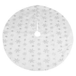 VFM e-Store Christmas Tree Skirt Decoration 110cm x 110cm Silver X 1 - Size: 110 cm x 110 cm