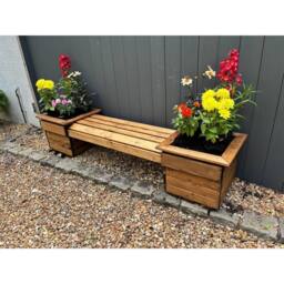 Charles Taylor Knights Double Planter Bench Flat Packed - L47.5 x W135 x H40 cm in Brown - thumbnail 3