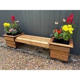 Charles Taylor Knights Double Planter Bench Flat Packed - L47.5 x W135 x H40 cm in Brown - thumbnail 1