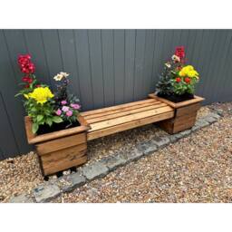 Charles Taylor Knights Double Planter Bench Flat Packed - L47.5 x W135 x H40 cm in Brown - thumbnail 4