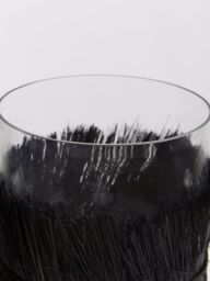 Orsina Coastal Styled Medium Candle Holder, Modern Candle Holder, Round Glass Candle Holder in Black - thumbnail 5