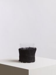 Orsina Coastal Styled Medium Candle Holder, Modern Candle Holder, Round Glass Candle Holder in Black - thumbnail 3