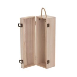 Red Hamper 35cm Single Bottle Wooden Box in Brown - thumbnail 5