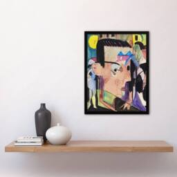 "Artery8 Abstract Self Portrait Ernst Ludwig Kirchner Framed Wall Art Print - Size: W12"" x H16""" - thumbnail 4
