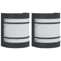 Berkfield Home Outdoor Wall Lights 2pcs Black Stainless Steel - thumbnail 3