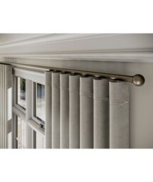 New Edge Blinds 28mm Styleline Gliding Curtain Pole Set with Ball End - Taupe - Size: 125 cm