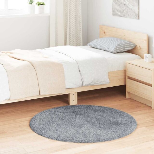 Berkfield Home Shaggy Rug High Pile NAVARRA Silver Grey 100x100 cm Polyester - Size: Medium - image 1