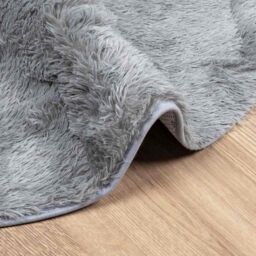 Berkfield Home Shaggy Rug High Pile NAVARRA Silver Grey 100x100 cm Polyester - Size: Medium - thumbnail 5