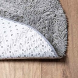 Berkfield Home Shaggy Rug High Pile NAVARRA Silver Grey 100x100 cm Polyester - Size: Medium - thumbnail 6