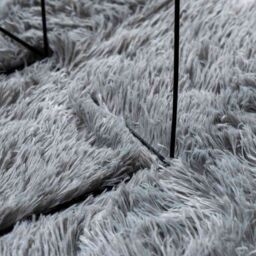 Berkfield Home Shaggy Rug High Pile NAVARRA Silver Grey 100x100 cm Polyester - Size: Medium - thumbnail 7
