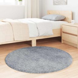 Berkfield Home Shaggy Rug High Pile NAVARRA Silver Grey 100x100 cm Polyester - Size: Medium - thumbnail 3