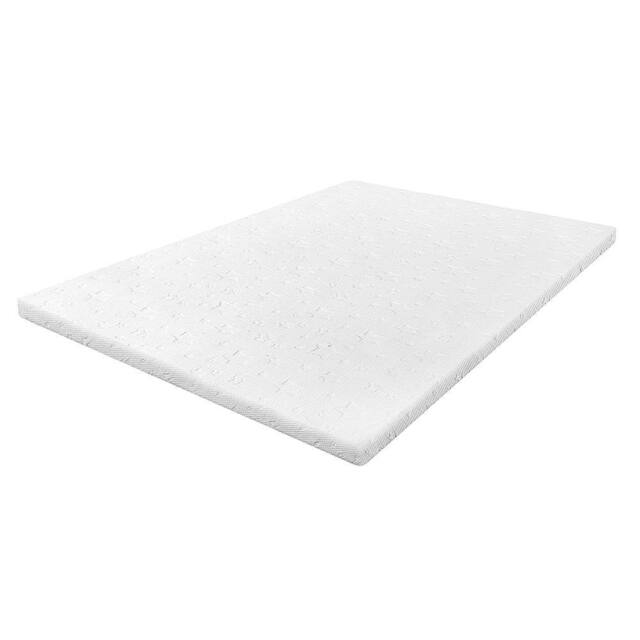 Lavio King Mattress Topper Memory Foam 5cm Bamboo Charcoal Washable in White - image 1