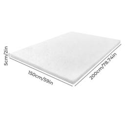 Lavio King Mattress Topper Memory Foam 5cm Bamboo Charcoal Washable in White - thumbnail 4