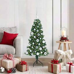 Berkfield Home Corner Artificial Christmas Tree Green 120 cm PVC & Metal - thumbnail 1